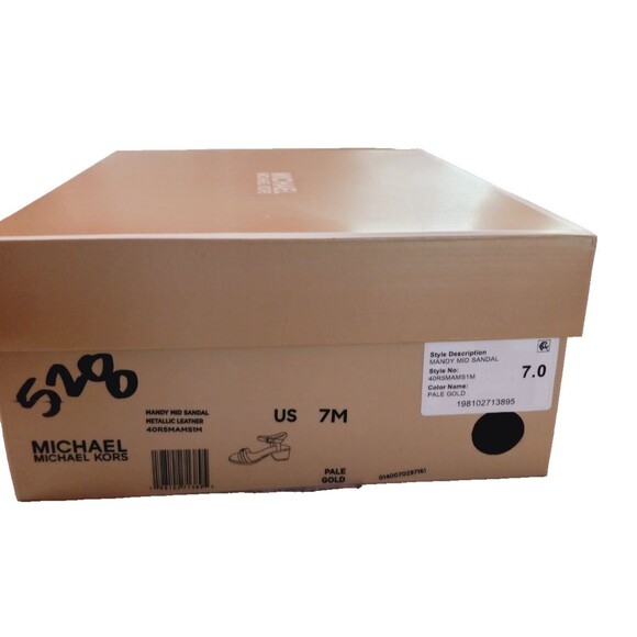 Michael Kors Women's Mandy Mid Sandals Gold Metallic 2" Heel  Size 7M - Picture 7 of 8